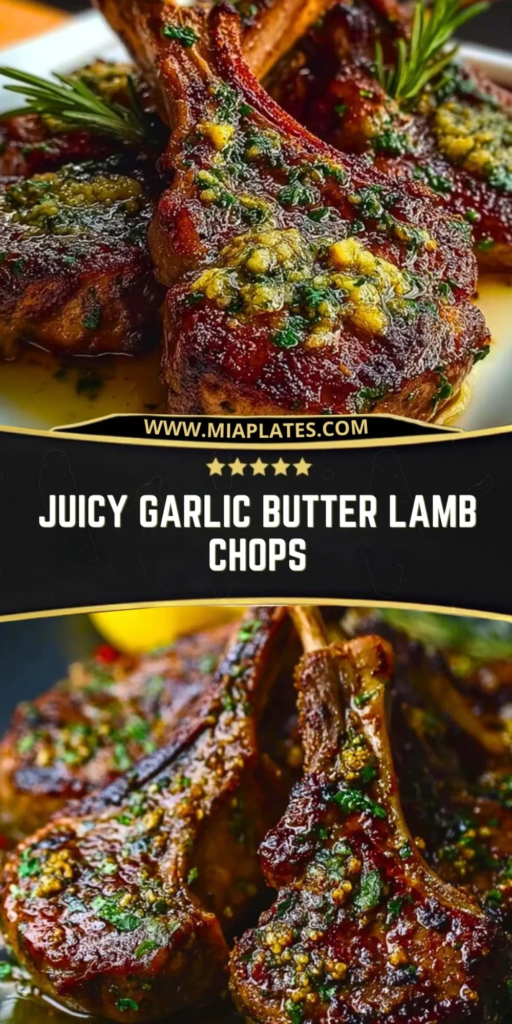 Juicy Garlic Butter Lamb Chops Pin 1