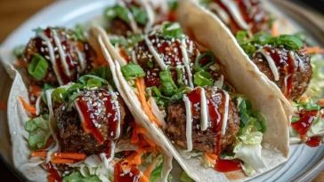 Korean BBQ Meatball Tacos 1