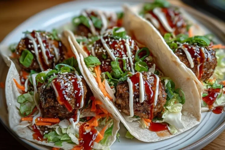 Korean BBQ Meatball Tacos 1