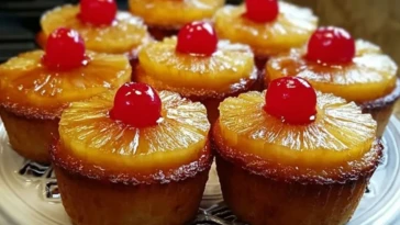 Mini Pineapple Upside-Down Cupcakes