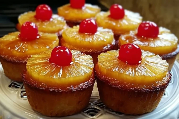 Mini Pineapple Upside-Down Cupcakes