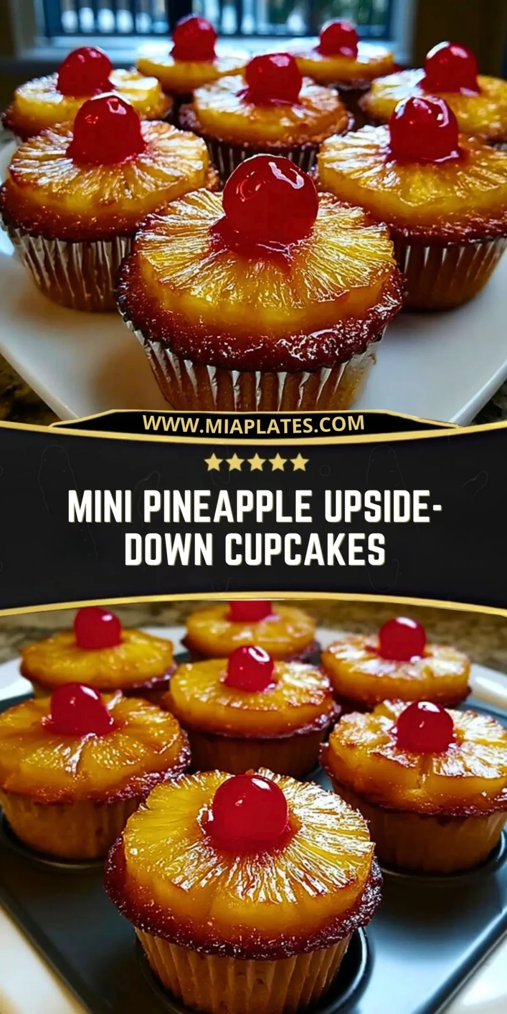 Mini Pineapple Upside-Down Cupcakes Pin 1