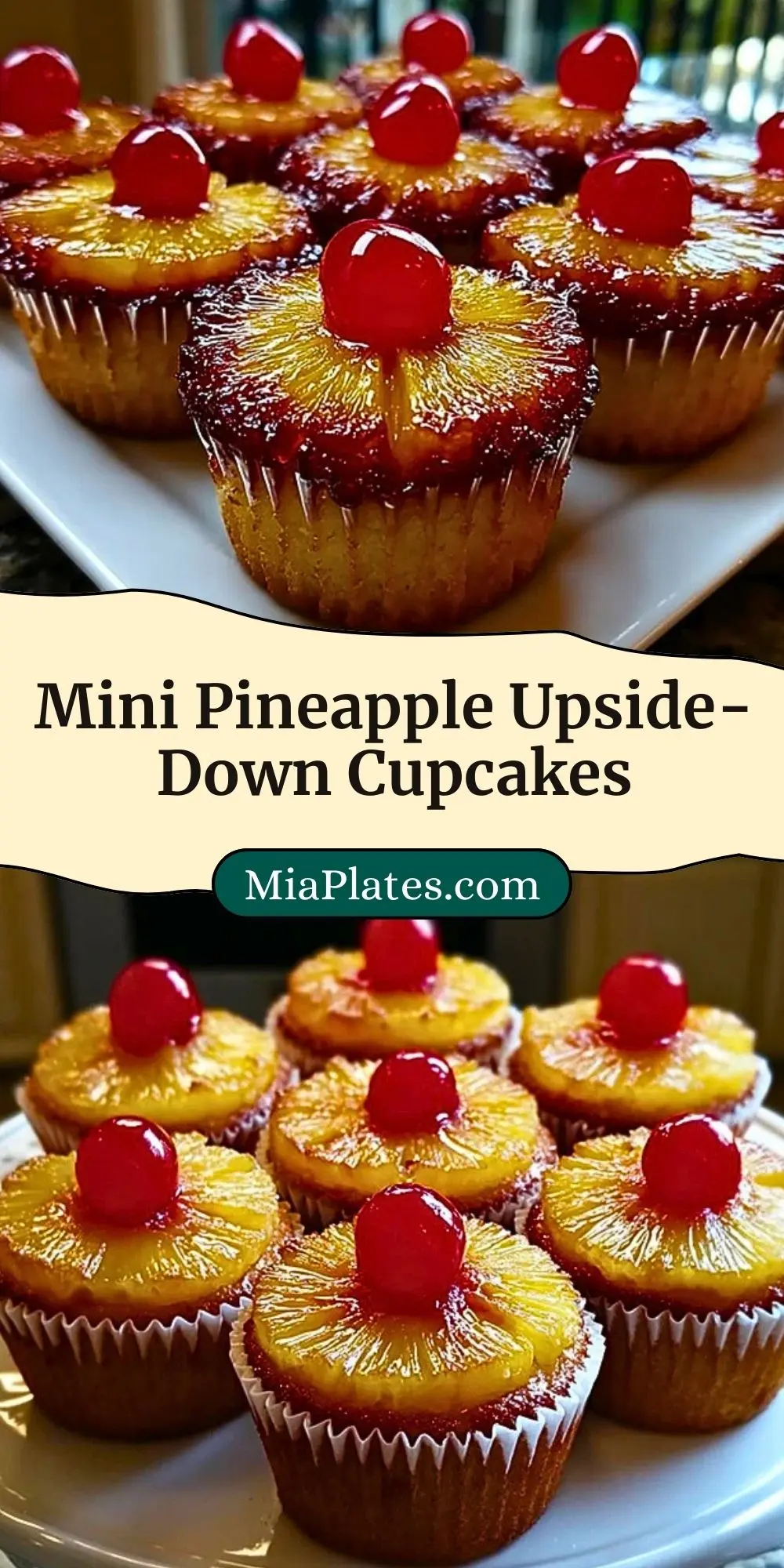 Mini Pineapple Upside-Down Cupcakes Pin 2