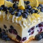 No-Bake Lemon dazzling Blueberry cream Cake 1