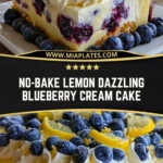 No-Bake Lemon dazzling Blueberry cream Cake Pin 1