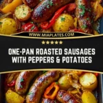 One-Pan Roasted Sausages with Peppers & Potatoes Pin 1