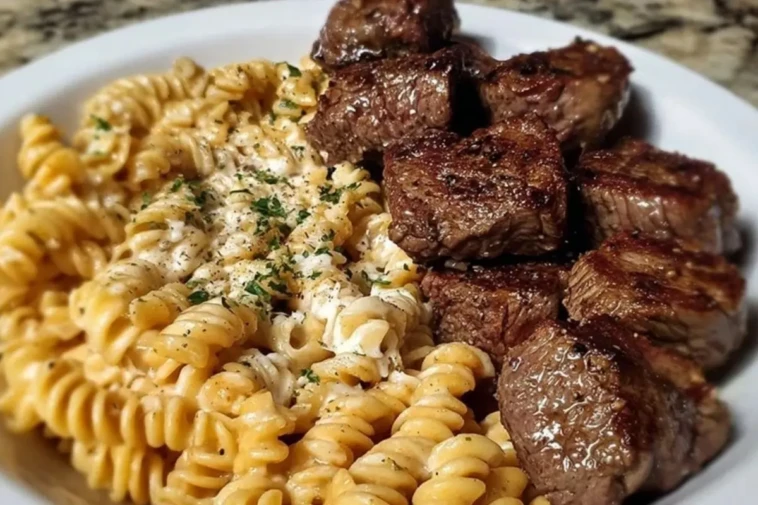 One-Pan Steak Bites & Cheesy Garlic Butter Noodles 1