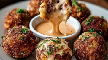 Reuben Balls with Spicy Thousand Island Dipping Sauce 1