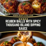 Reuben Balls with Spicy Thousand Island Dipping Sauce Pin 1