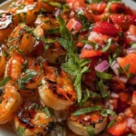 Saucy Lemon Herb Shrimp with Strawberry-Basil Salsa 1