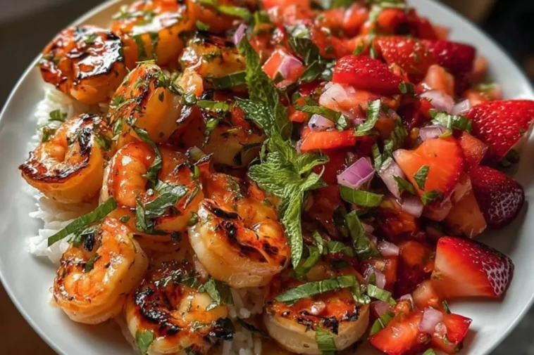 Saucy Lemon Herb Shrimp with Strawberry-Basil Salsa 1