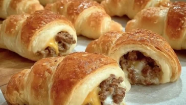Sausage and Cream Cheese Stuffed Crescent Rolls