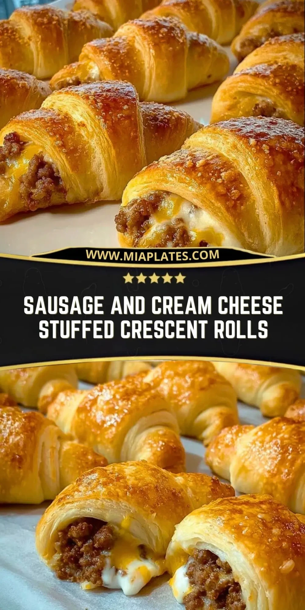 Sausage and Cream Cheese Stuffed Crescent Rolls Pin 1
