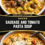 Sausage and Tomato Pasta Soup Pin 1