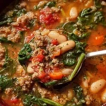 Sausage, Bean, and Spinach Soup 1