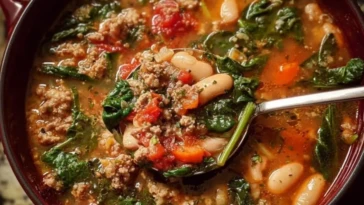 Sausage, Bean, and Spinach Soup 1