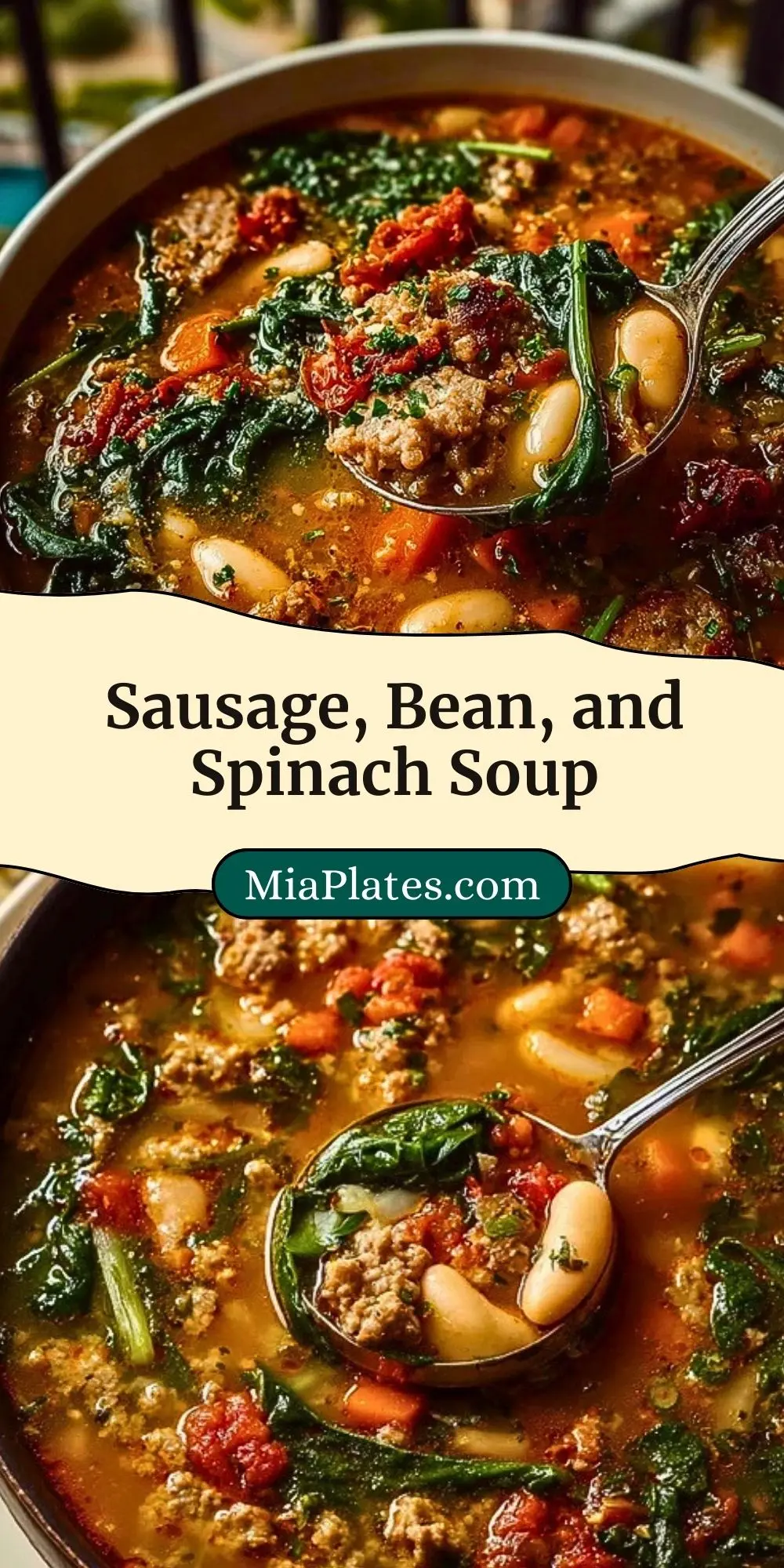 Sausage, Bean, and Spinach Soup Pin 2