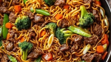 Savory Beef Lo Mein with Vegetables 1