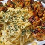 Savory Cajun Chicken and Creamy Garlic Parmesan Linguine