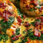 Smothered Baked Chicken with Creamed Spinach and Sun-Dried Tomatoes Recipe