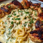 Spicy Cheesy Garlic Butter Chicken with Linguine in Four-Cheese Sauce 1