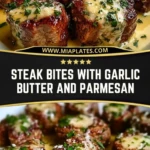 Steak Bites with Garlic Butter and Parmesan Pin 1