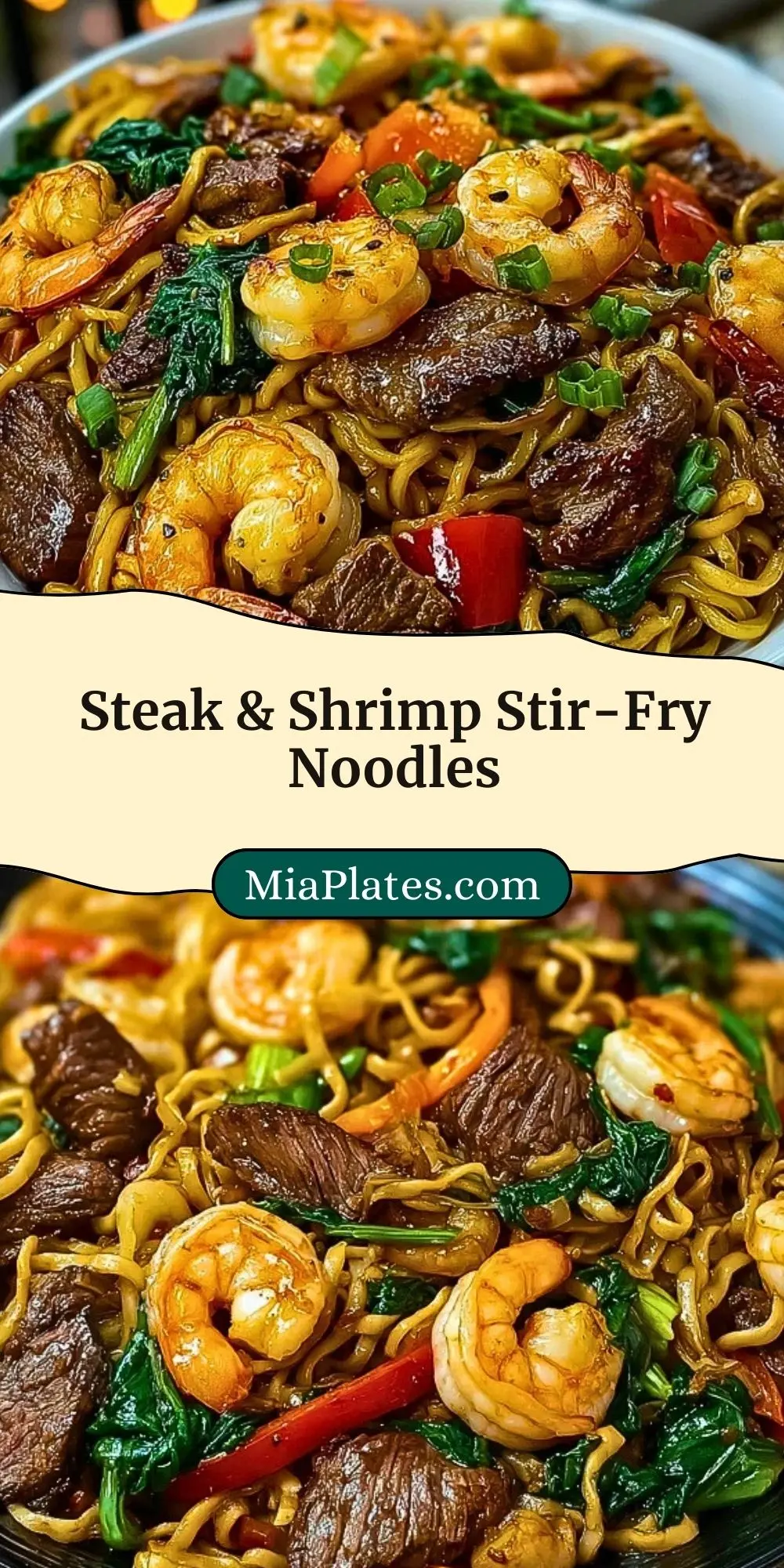Steak & Shrimp Stir-Fry Noodles Pin 2