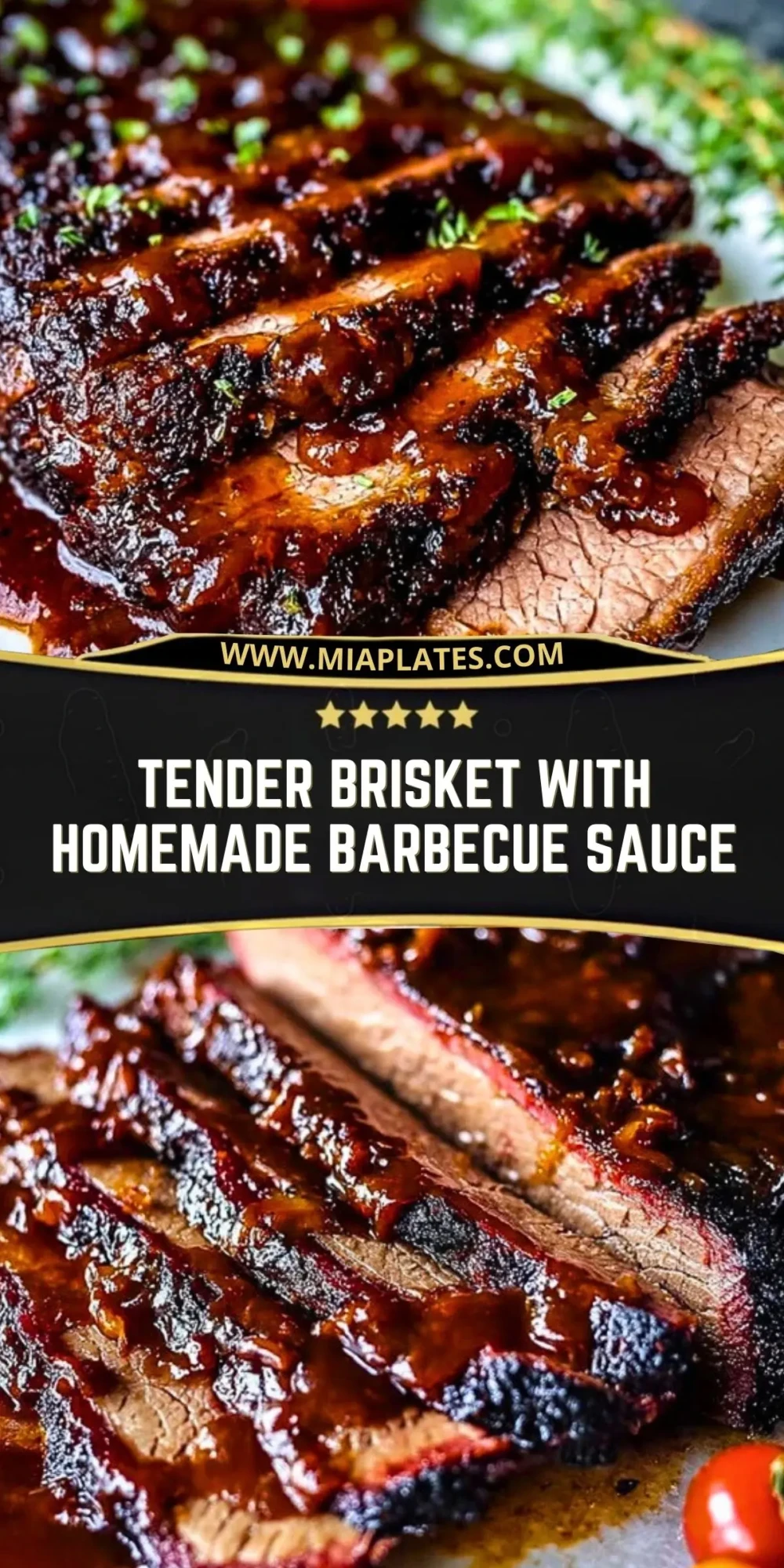 Tender Brisket with Homemade Barbecue Sauce Pin 1