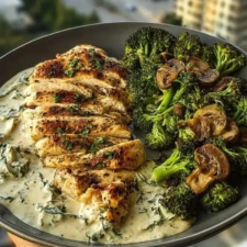 Ultimate Greek Chicken Alfredo Recipe with Crispy Parmesan Broccoli