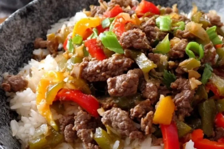 Beef and Pepper Rice Bowls 1