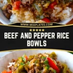 Beef and Pepper Rice Bowls Pin 1