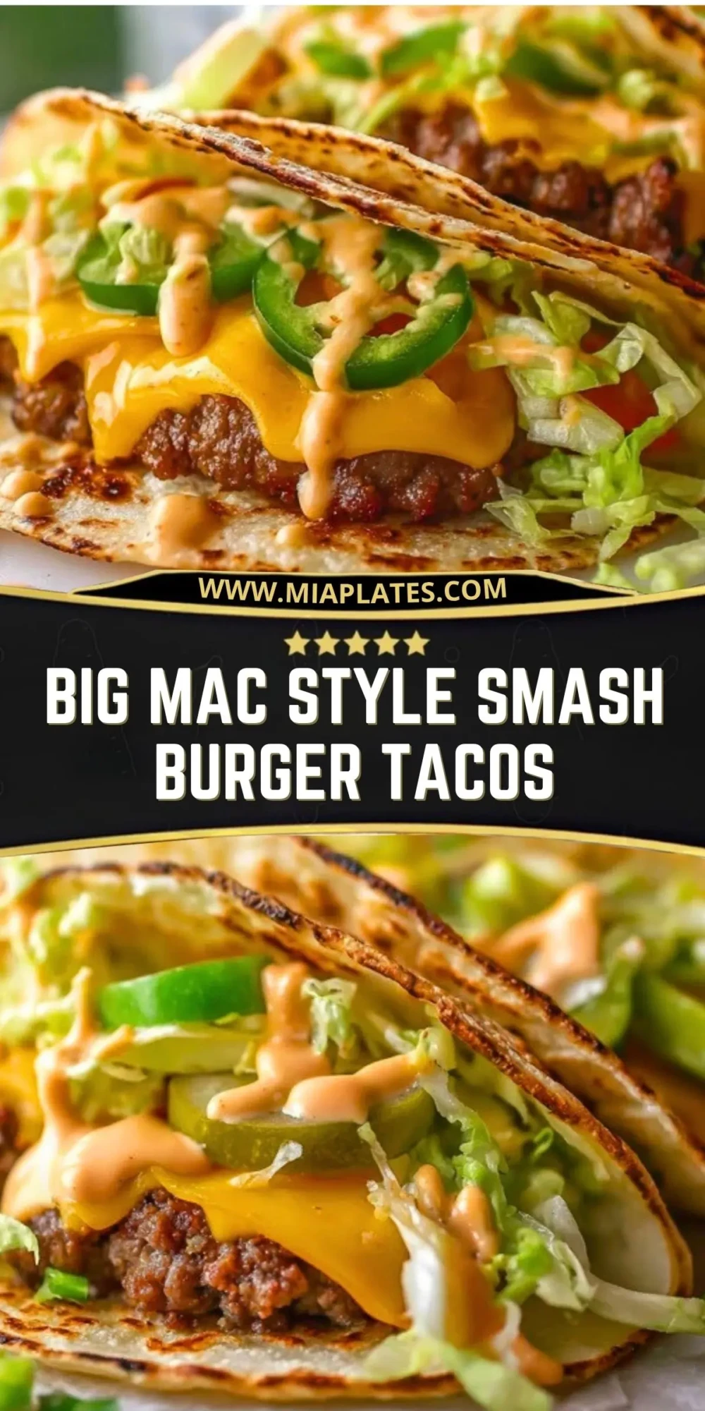 Big Mac Style Smash Burger Tacos Pin 1