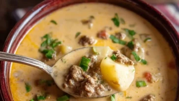 Cheesy Beef and Potato Soup 1