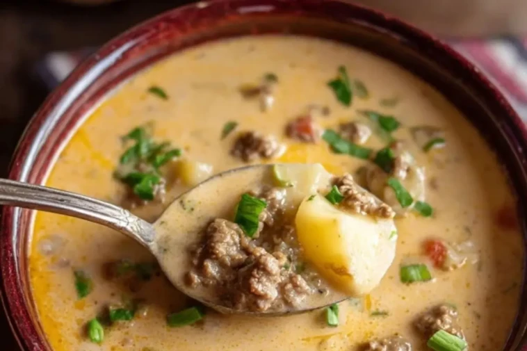Cheesy Beef and Potato Soup 1