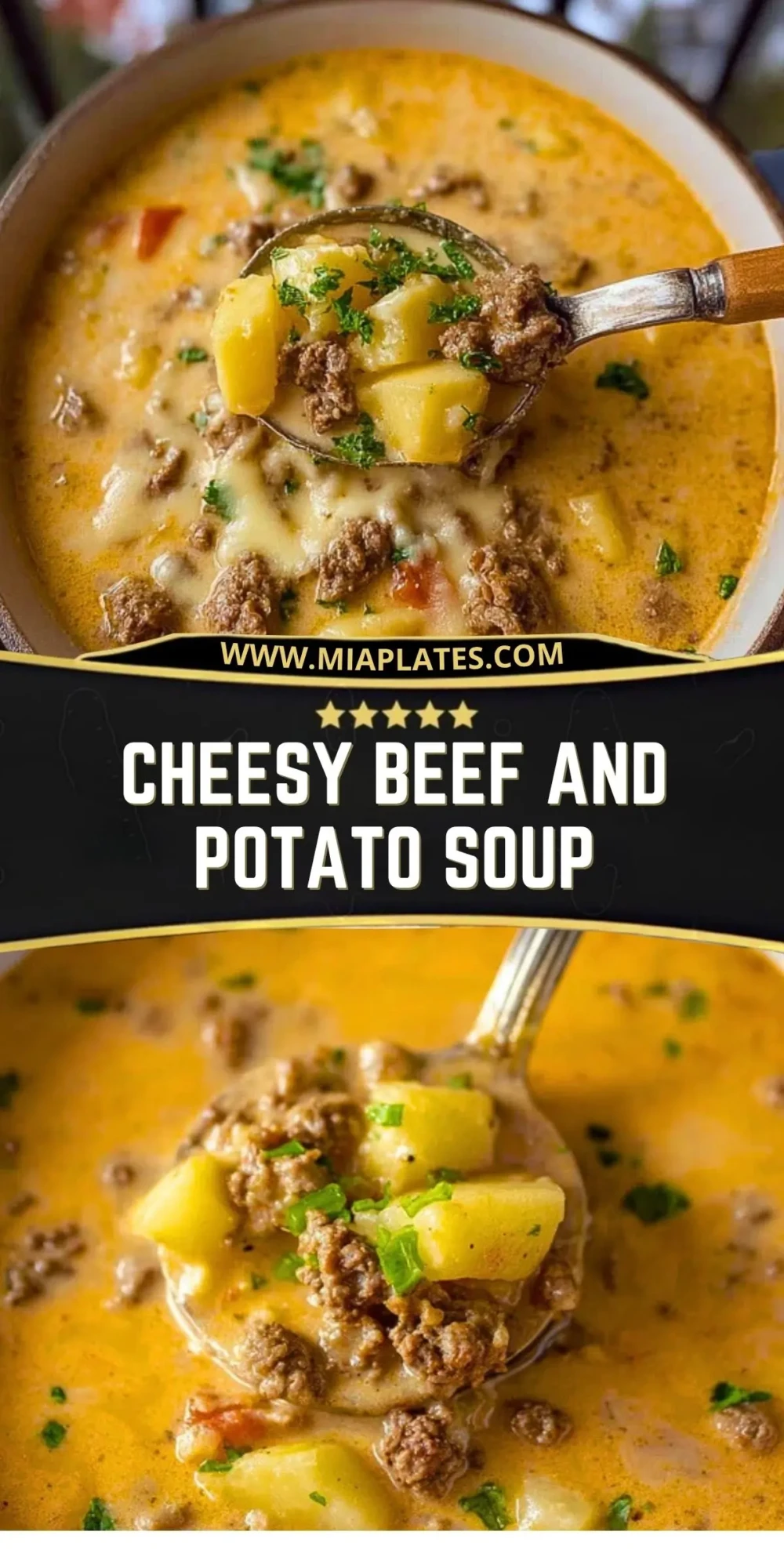 Cheesy Beef and Potato Soup Pin 1
