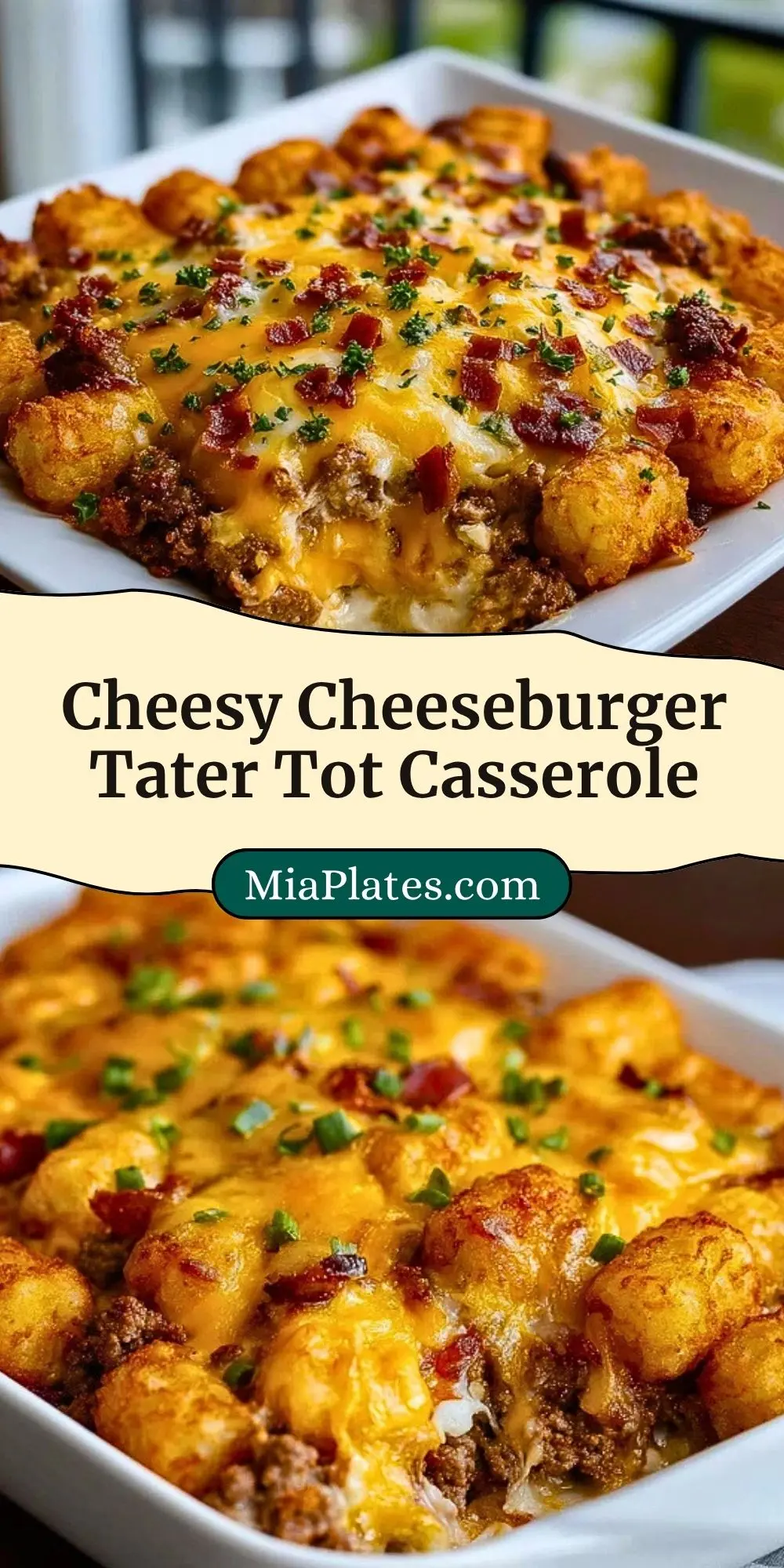 Cheesy Cheeseburger Tater Tot Casserole Pin 2
