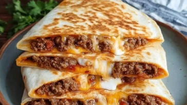 Cheesy Ground Beef Quesadillas 1