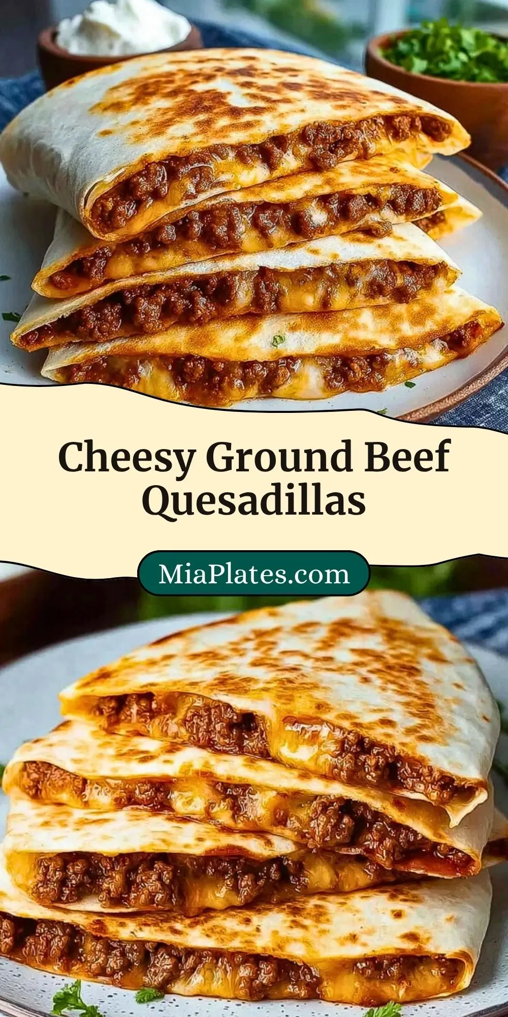 Cheesy Ground Beef Quesadillas Pin 2