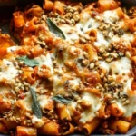Cheesy Pasta Bake with Pumpkin-Tomato Sauce