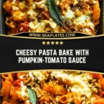 Cheesy Pasta Bake with Pumpkin-Tomato Sauce Pin 1