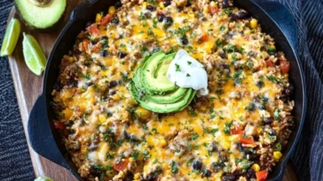 Cheesy Taco Rice Skillet