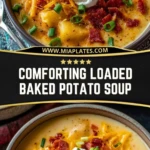 Comforting Loaded Baked Potato Soup Pin 1