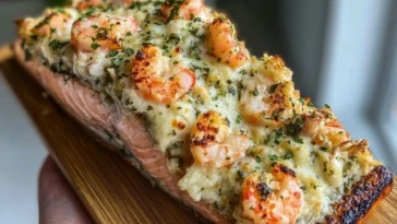 Crab and Shrimp Stuffed Salmon