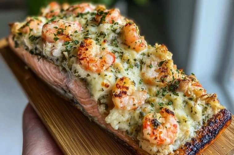 Crab and Shrimp Stuffed Salmon