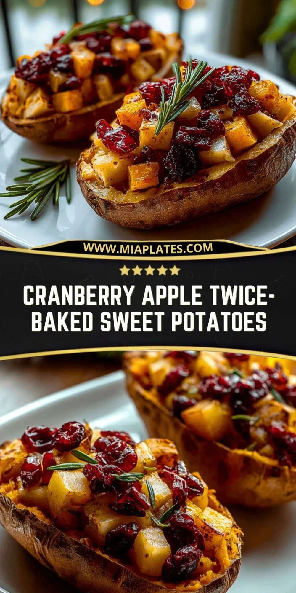 Cranberry Apple Twice-Baked Sweet Potatoes Pin 1