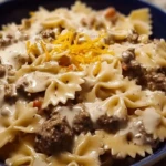 Creamy Beef and Bowtie Pasta 1