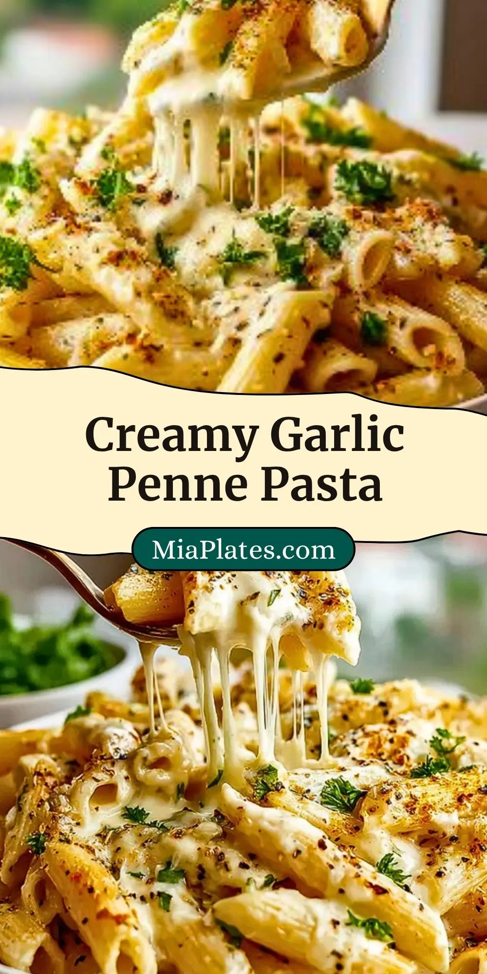 Creamy Garlic Penne Pasta Pin 2
