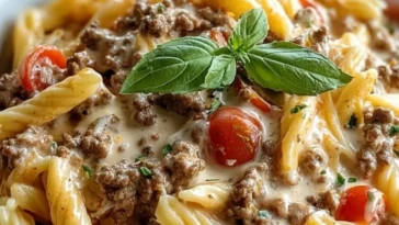 Creamy Rotel Pasta with Ground Beef 1