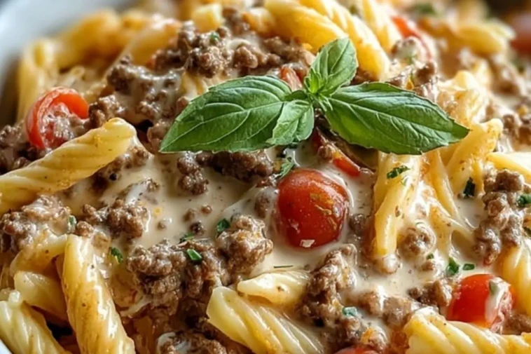 Creamy Rotel Pasta with Ground Beef 1
