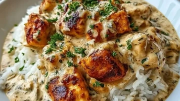 Creamy Smothered Chicken and Rice Delight